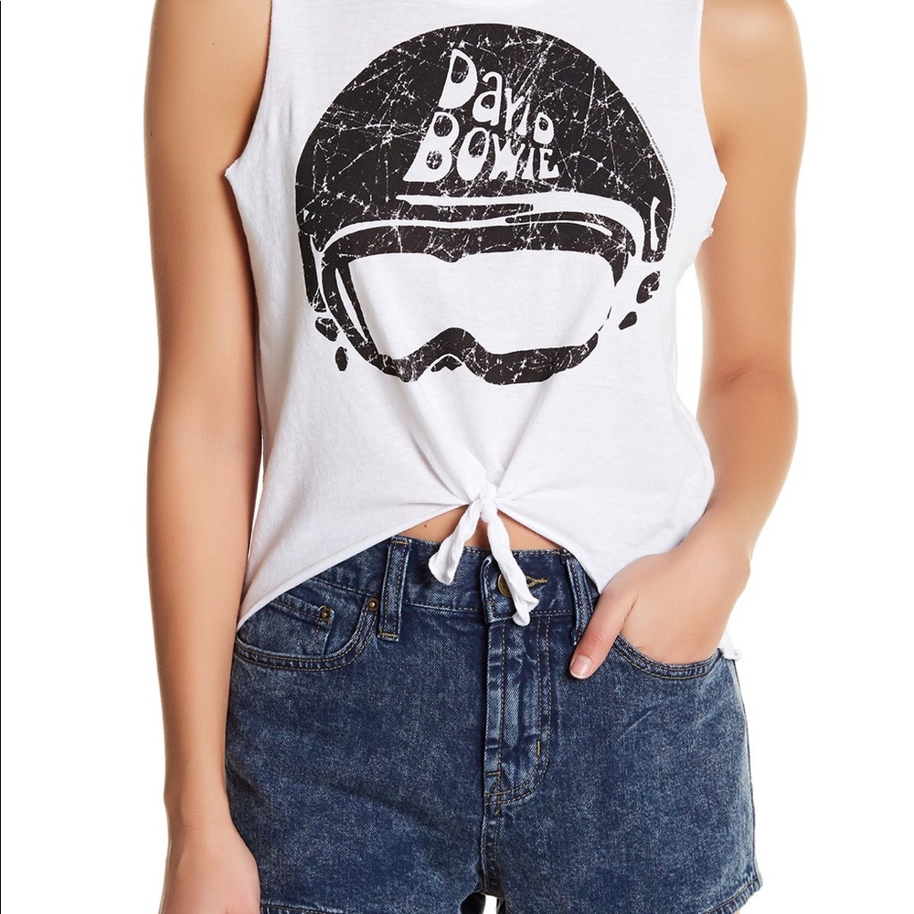 CHASER David Bowie Tank Tie Front Medium
